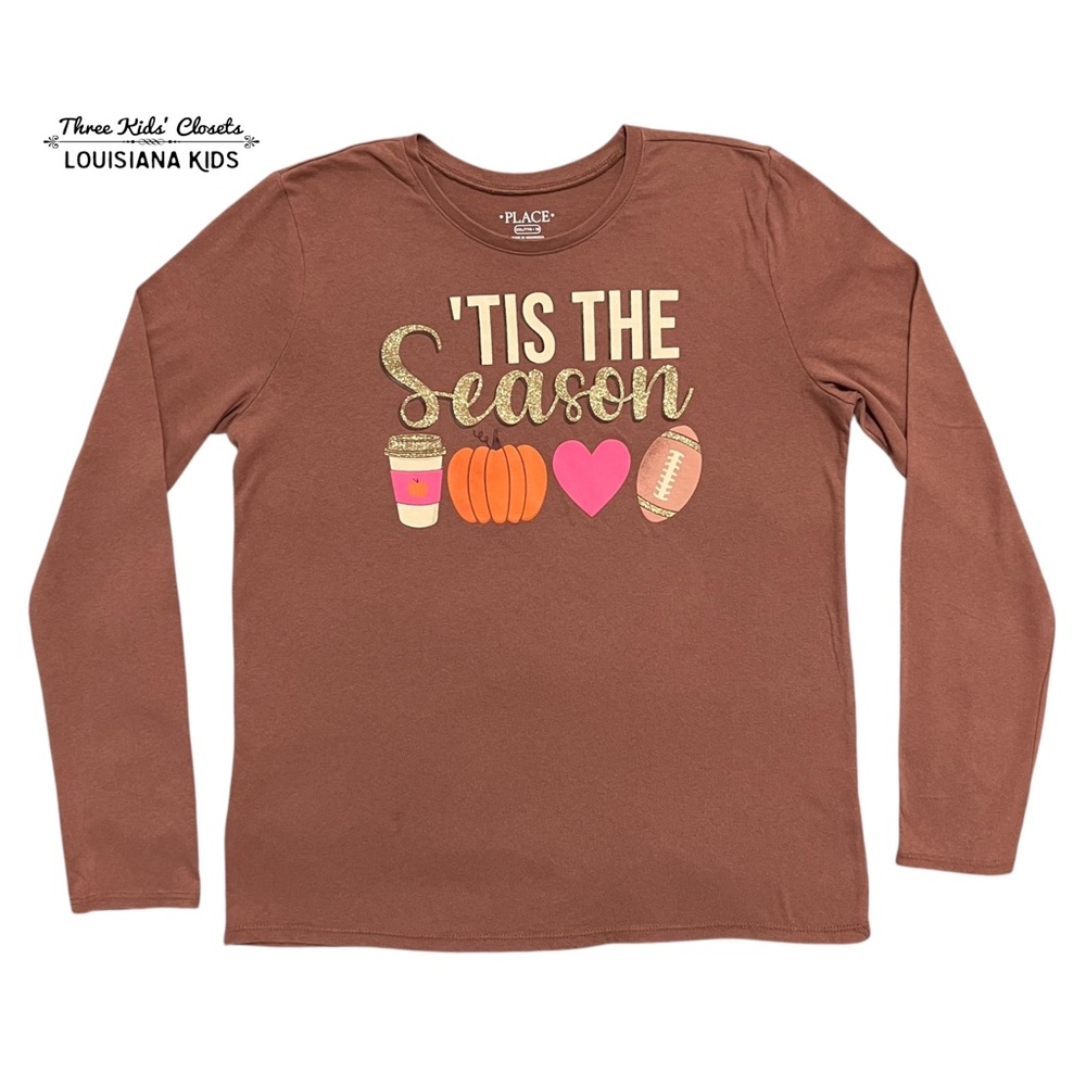 The Children's Place XXL (16) Brown 'Tis The Season Fall Shirt
